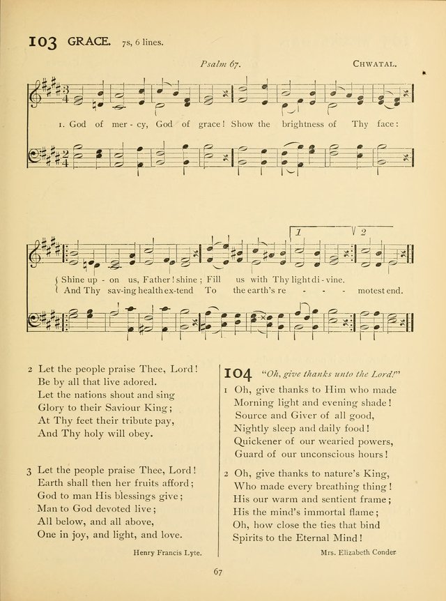 School and College Hymnal: a collection of hymns and of selections for responsive readings page 69