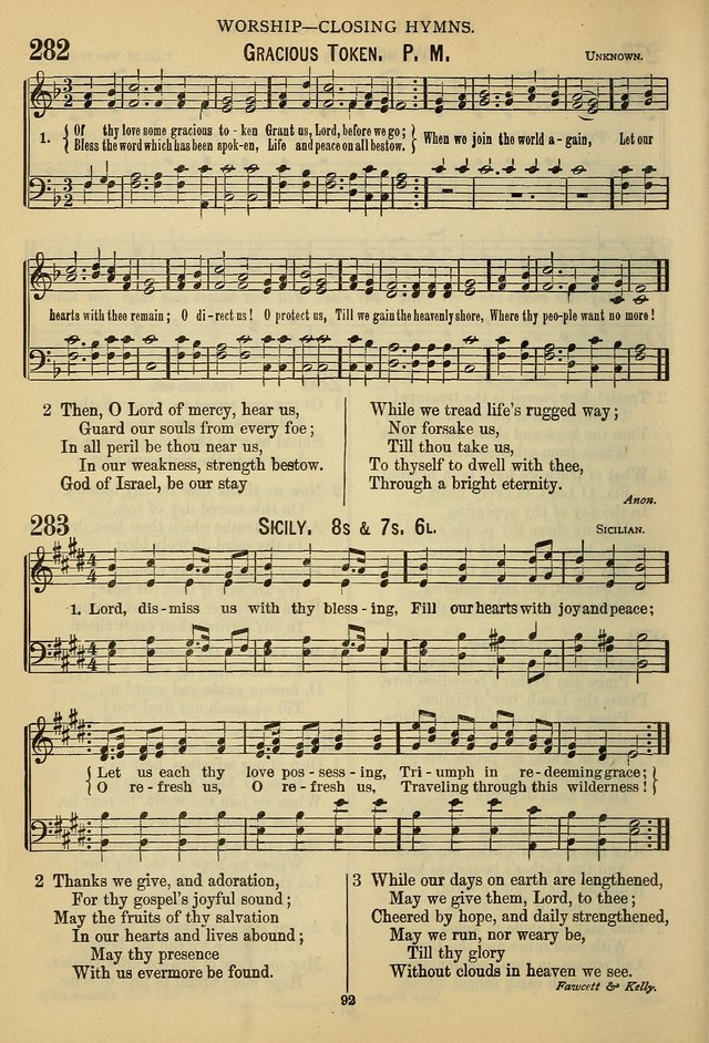 The Seventh-Day Adventist Hymn and Tune Book: for use in divine worship page 92