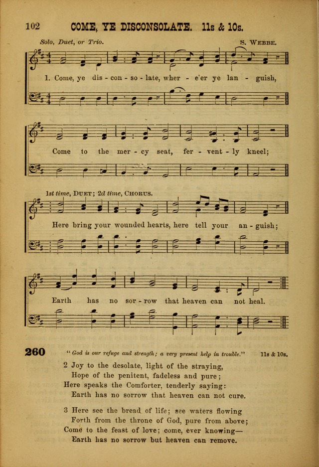 Songs of Devotion for Christian Assocations: a collection of psalms, hymns, spiritual songs, with music for chuch services, prayer and conference meetings, religious conventions, and family worship. page 102