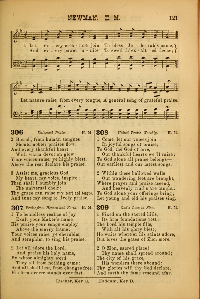 Songs of Devotion for Christian Assocations: a collection of psalms, hymns, spiritual songs, with music for chuch services, prayer and conference meetings, religious conventions, and family worship. page 121
