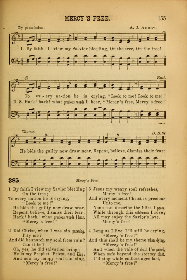 Songs of Devotion for Christian Assocations: a collection of psalms, hymns, spiritual songs, with music for chuch services, prayer and conference meetings, religious conventions, and family worship. page 155