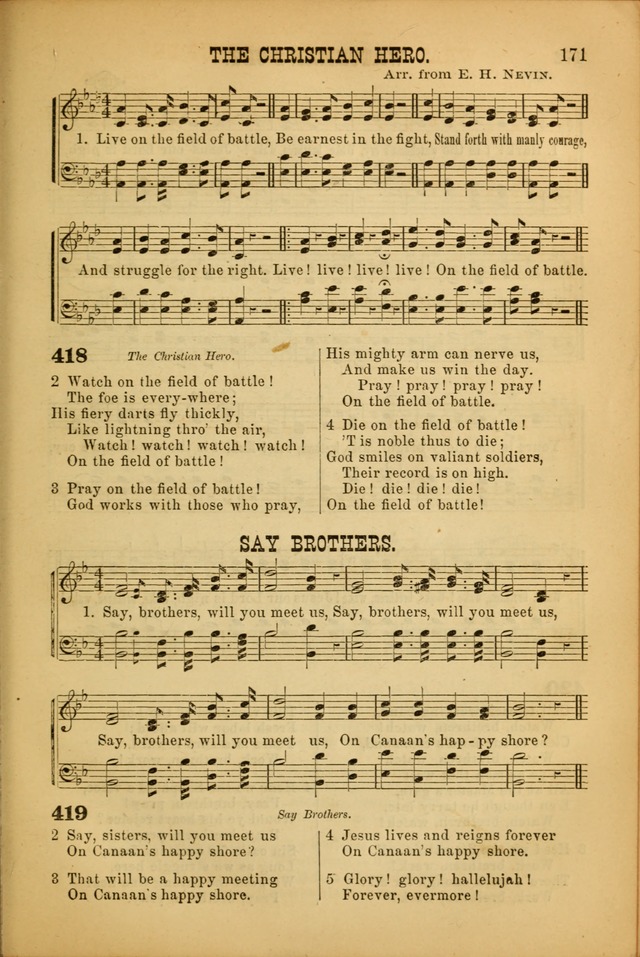 Songs of Devotion for Christian Assocations: a collection of psalms, hymns, spiritual songs, with music for chuch services, prayer and conference meetings, religious conventions, and family worship. page 171