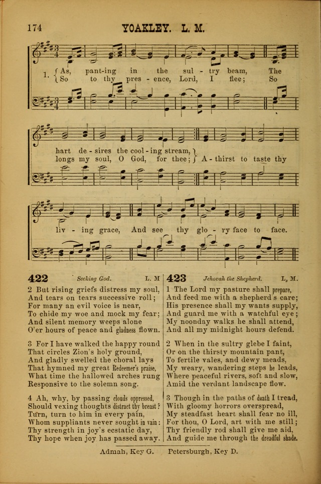 Songs of Devotion for Christian Assocations: a collection of psalms, hymns, spiritual songs, with music for chuch services, prayer and conference meetings, religious conventions, and family worship. page 174