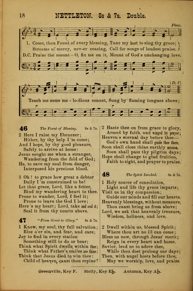Songs of Devotion for Christian Assocations: a collection of psalms, hymns, spiritual songs, with music for chuch services, prayer and conference meetings, religious conventions, and family worship. page 18