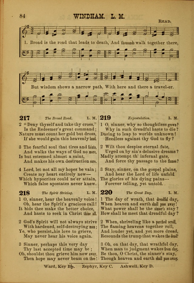 Songs of Devotion for Christian Assocations: a collection of psalms, hymns, spiritual songs, with music for chuch services, prayer and conference meetings, religious conventions, and family worship. page 84