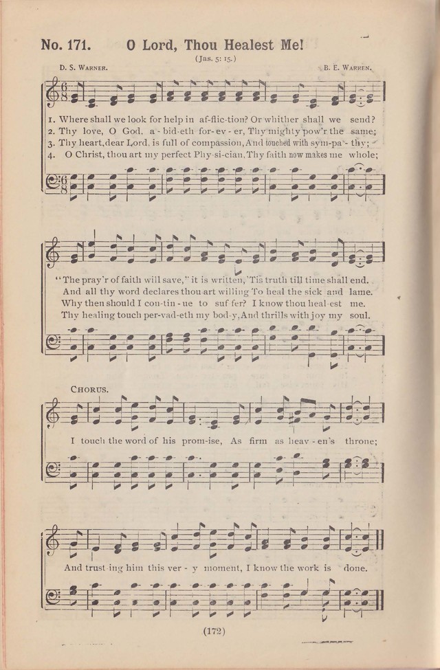 Salvation Echoes: a new collection of spiritual songs; hymning the tidings of full salvation page 172