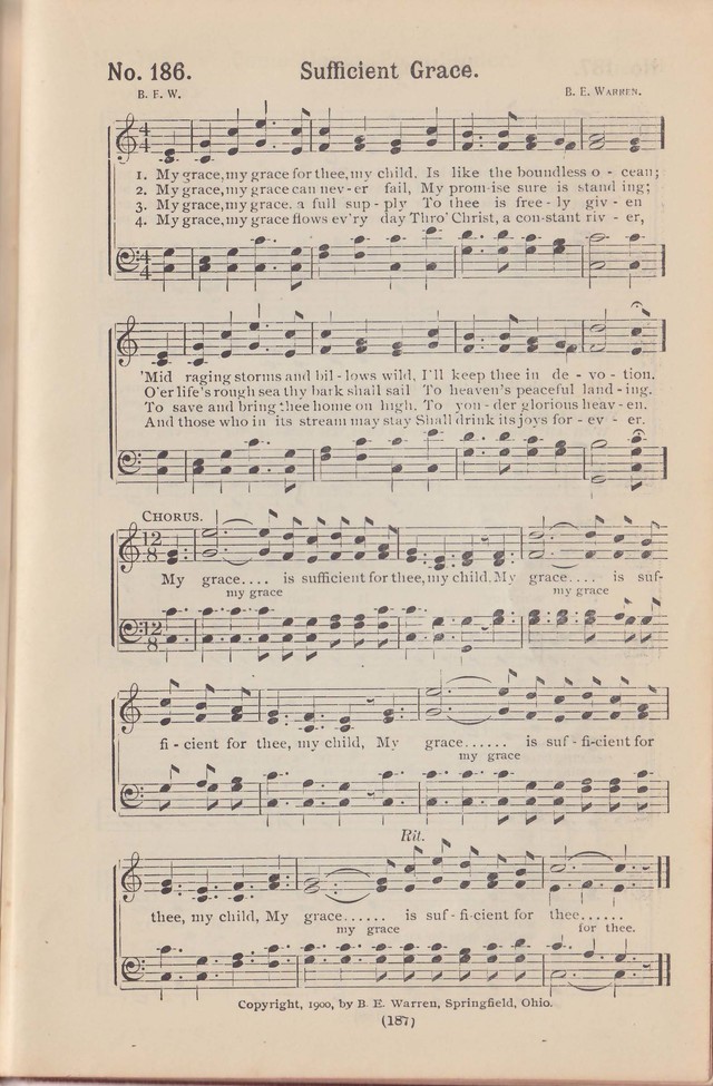 Salvation Echoes: a new collection of spiritual songs; hymning the tidings of full salvation page 187