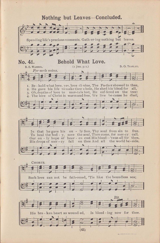 Salvation Echoes: a new collection of spiritual songs; hymning the tidings of full salvation page 43