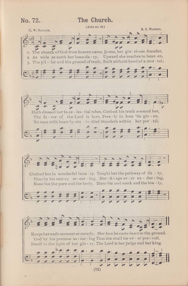 Salvation Echoes: a new collection of spiritual songs; hymning the tidings of full salvation page 73