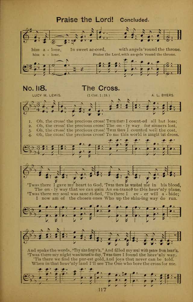 Songs of the Evening Light: for Sunday schools, missionary and revival meetings and gospel work in general page 117