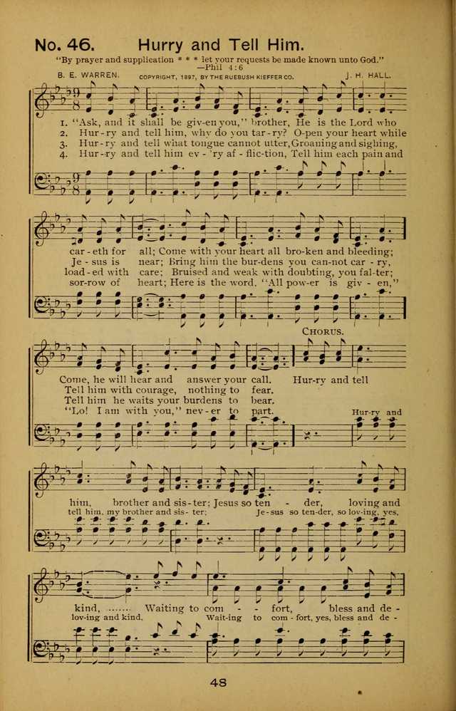 Songs of the Evening Light: for Sunday schools, missionary and revival meetings and gospel work in general page 48