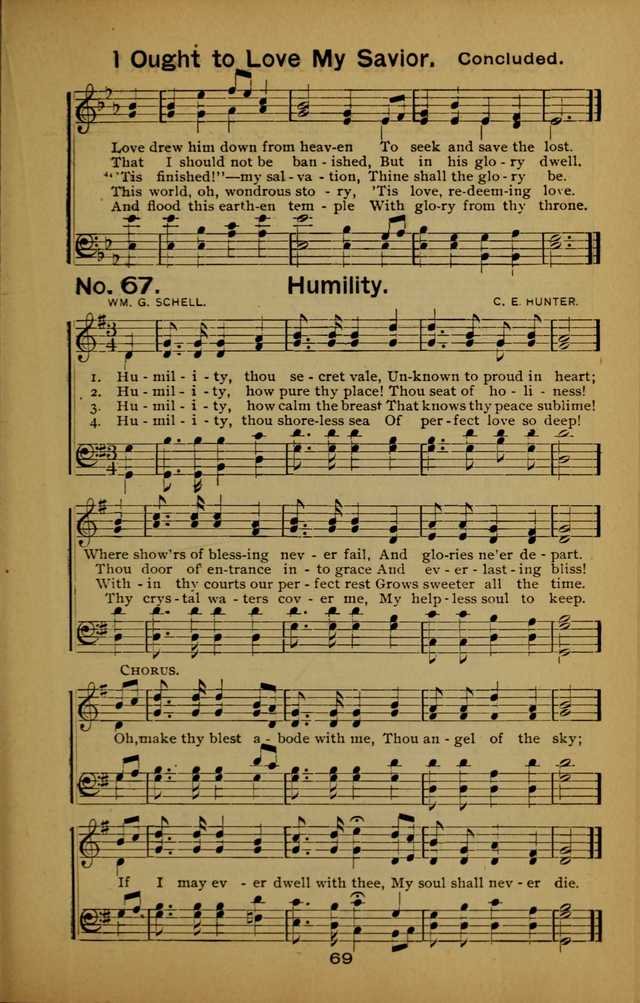 Songs of the Evening Light: for Sunday schools, missionary and revival meetings and gospel work in general page 69
