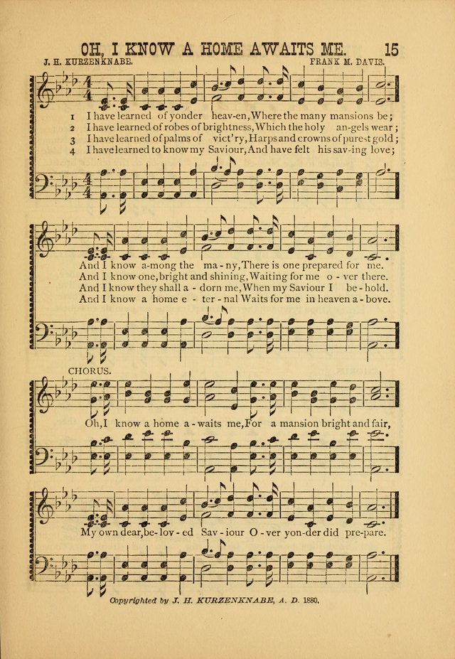 Silvery Echoes of Praise and Prayer: a collection of hymns and music, expecially adapted for children and youths in the primary and intermediate departments of the Sunday-school page 15