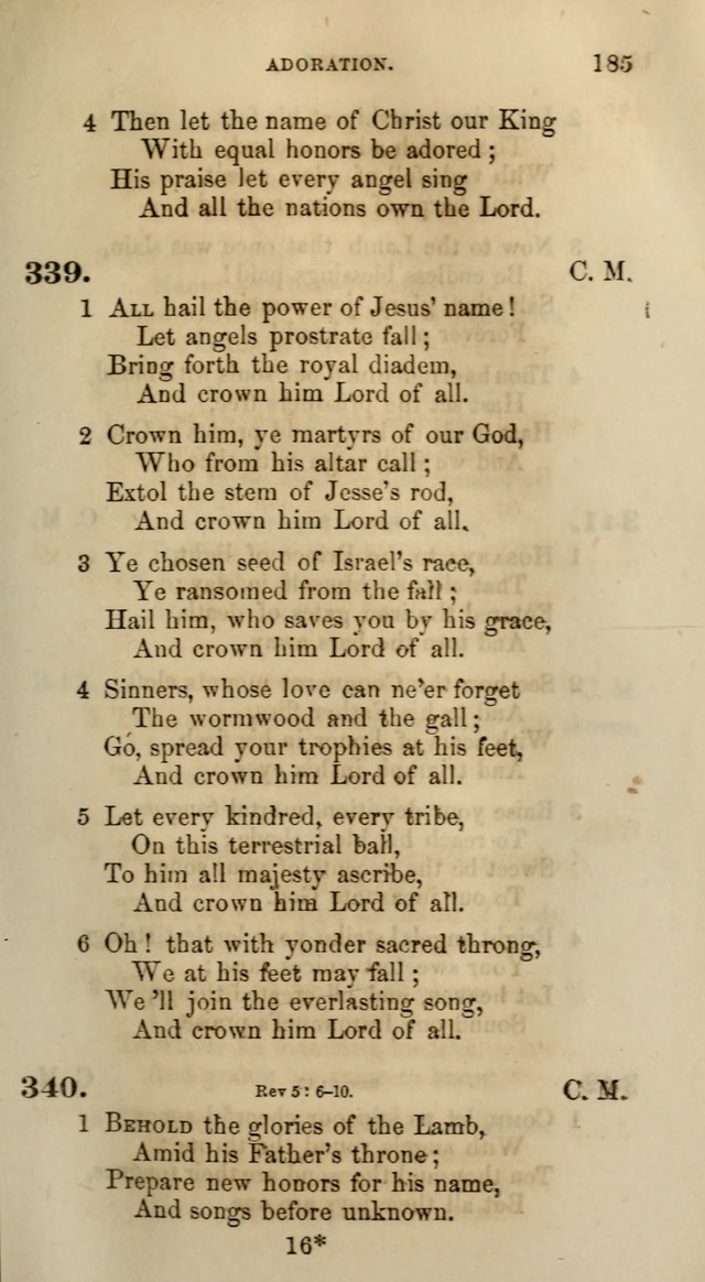 Songs for the Sanctuary; or, Psalms and Hymns for Christian Worship (Words only) page 185