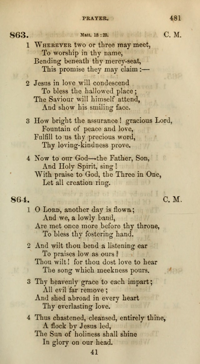 Songs for the Sanctuary; or, Psalms and Hymns for Christian Worship (Words only) page 481