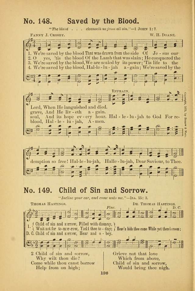 Select Gems: a choice collection of popular hymns and music for use in prayer meetings, the home and Sunday schools page 126