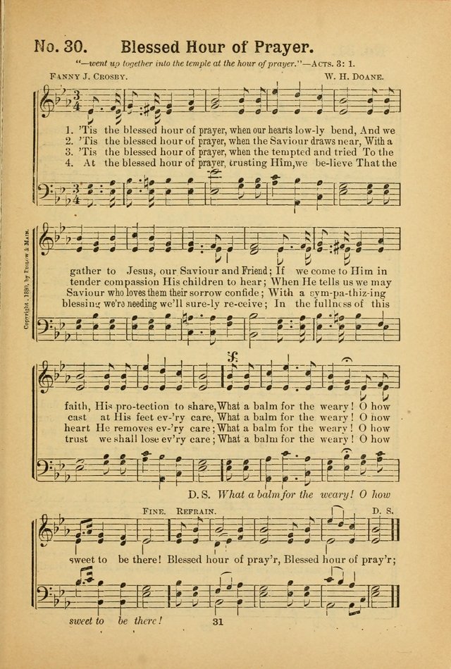 Select Gems: a choice collection of popular hymns and music for use in prayer meetings, the home and Sunday schools page 31