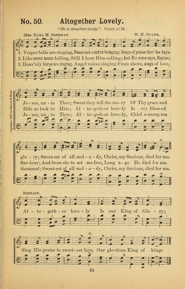 Select Gems: a choice collection of popular hymns and music for use in prayer meetings, the home and Sunday schools page 51