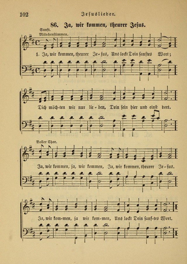Sonntagsschul-Gesangbuch der Reformirten Kirche in den Vereinigten Staaten page 102