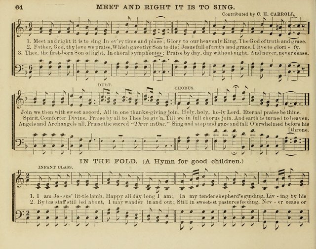 Song Garland; or, Singing for Jesus: a new collection of Music and Hymns prepared expressly for Sabbath Schools page 64