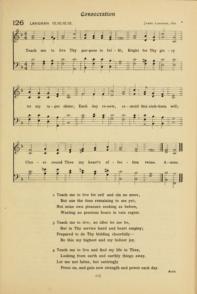 The School Hymnal: a book of worship for young people page 105