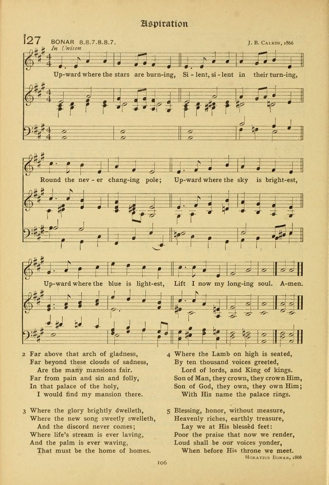 The School Hymnal: a book of worship for young people page 106