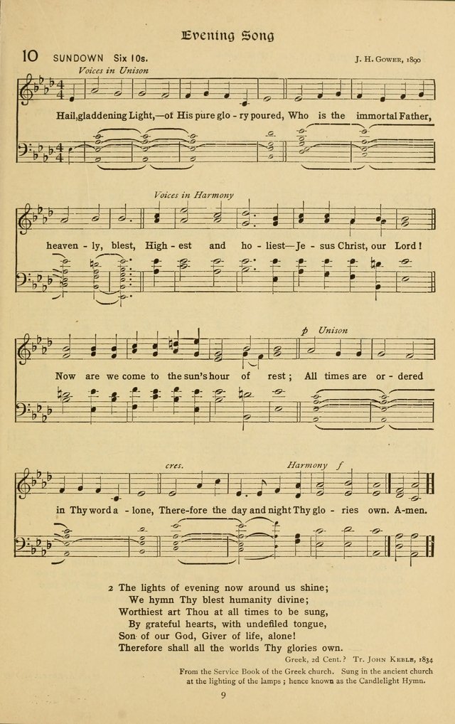The School Hymnal: a book of worship for young people page 9