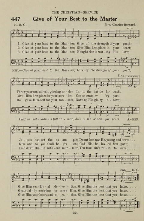 Service Hymnal: with responsive readings, appropriate for all Protestant religious activities page 366