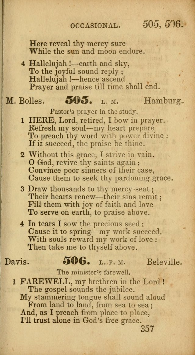 Select Hymns: adapted to the devotional exercises of the Baptist denomination (2nd ed.) page 357