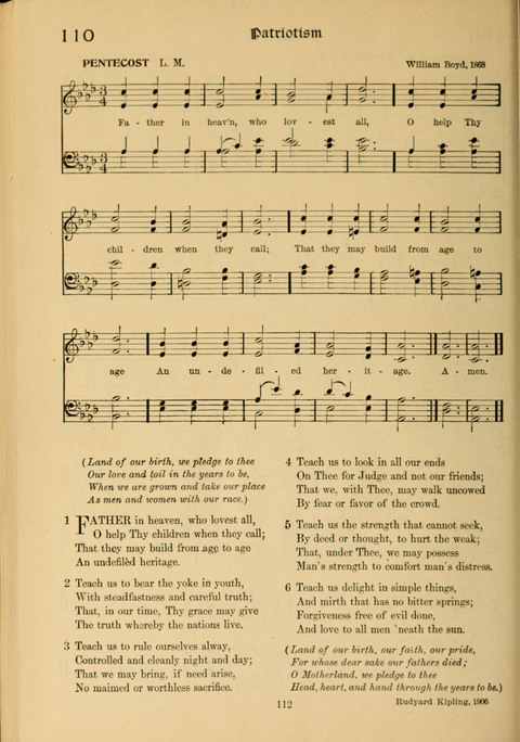 Social Hymns of Brotherhood and Aspiration page 112