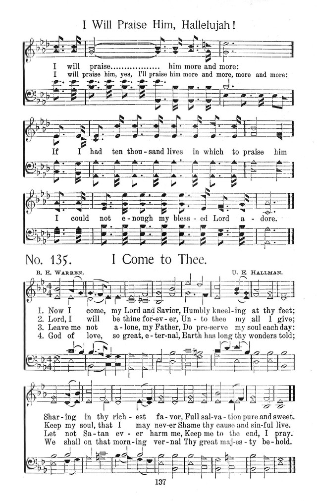 Select Hymns: for Christian worship and general gospel service page 137