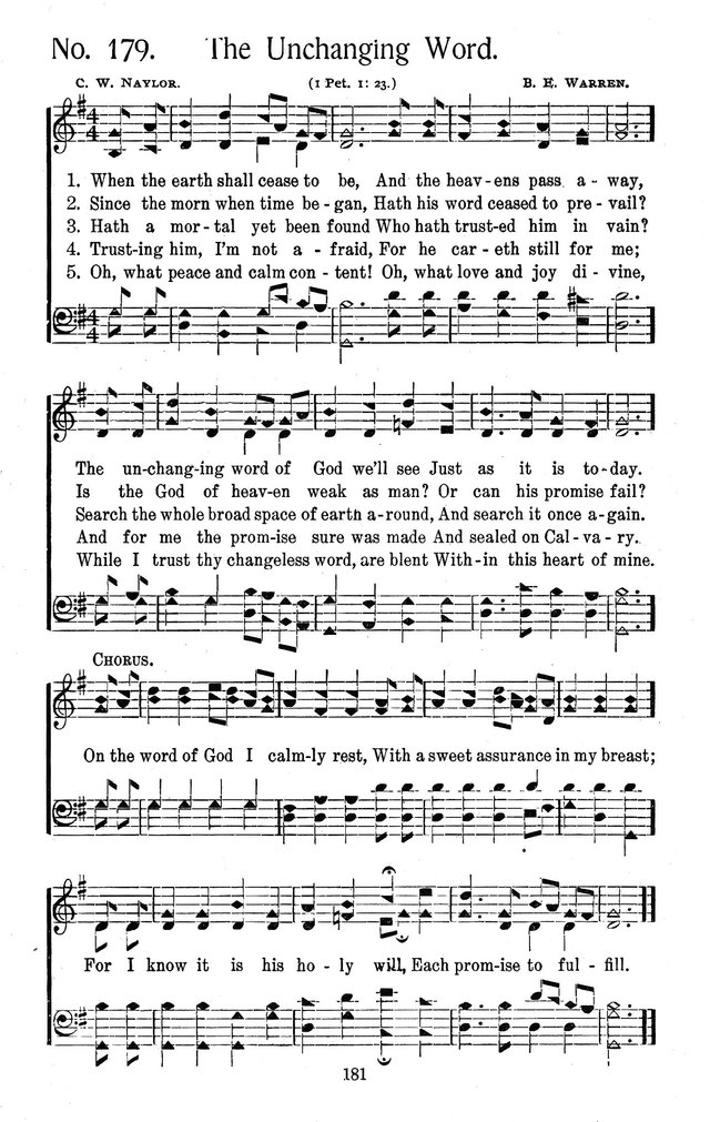 Select Hymns: for Christian worship and general gospel service page 181