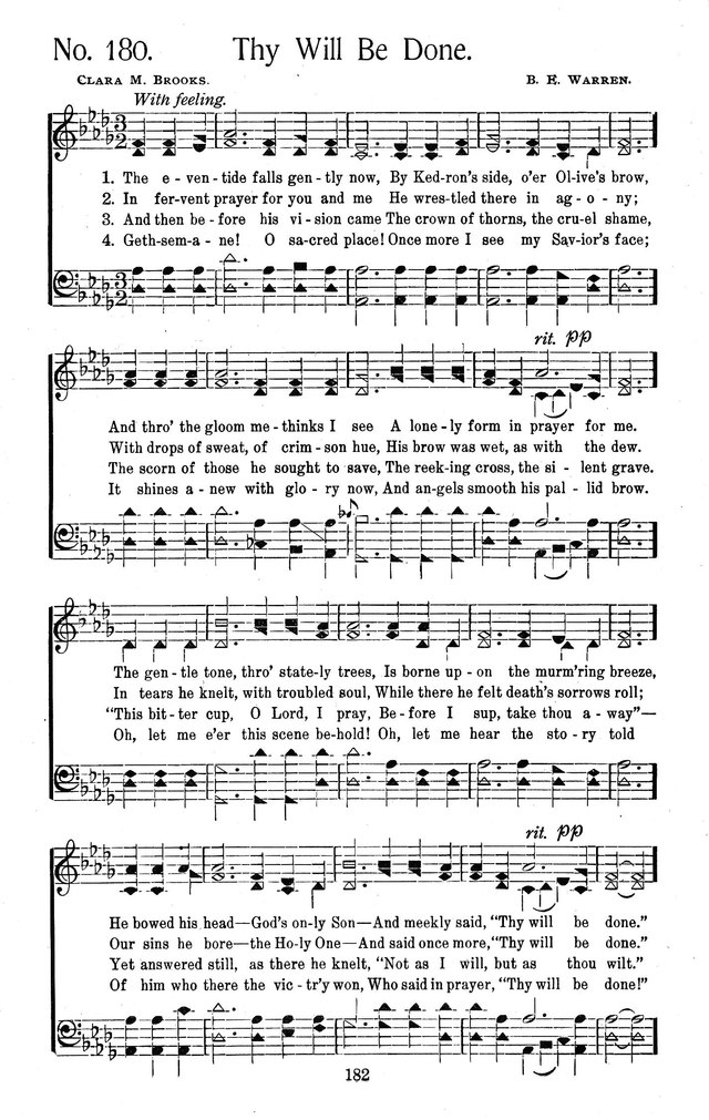 Select Hymns: for Christian worship and general gospel service page 182
