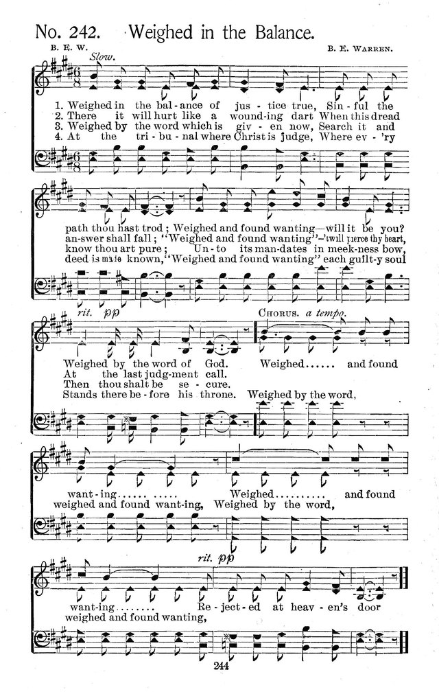 Select Hymns: for Christian worship and general gospel service page 244