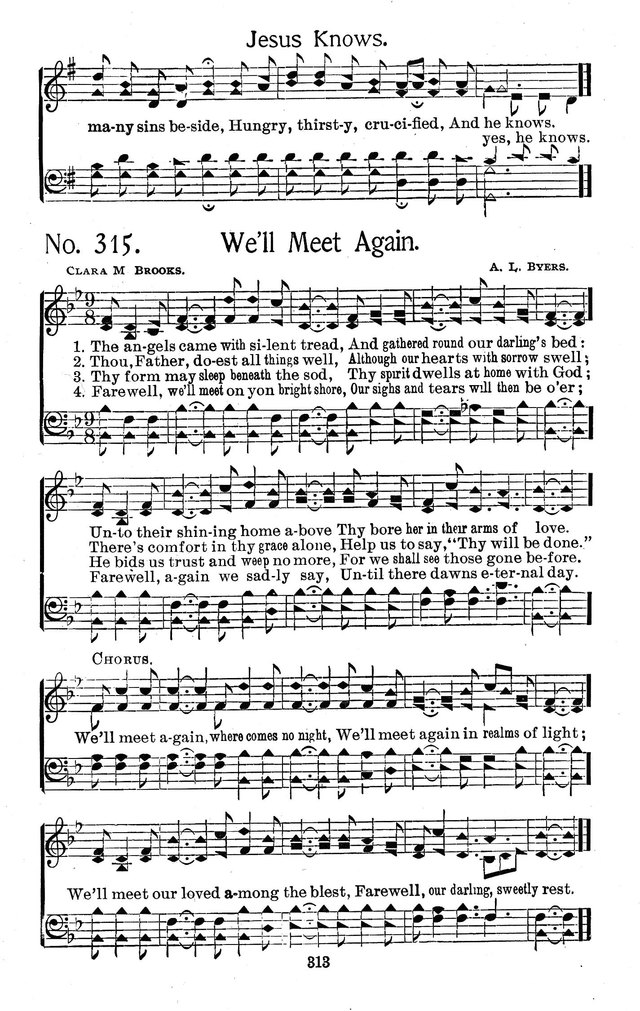 Select Hymns: for Christian worship and general gospel service page 313