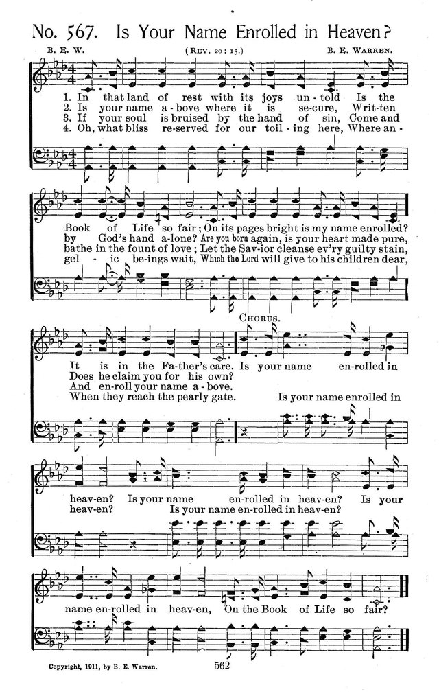 Select Hymns: for Christian worship and general gospel service page 562
