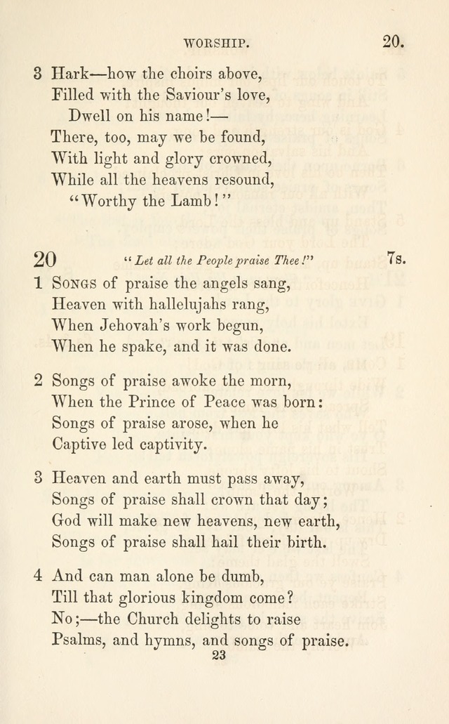 A Selection of Hymns: designed as a supplement to the "psalms and hymns" of the Presbyterian church page 23