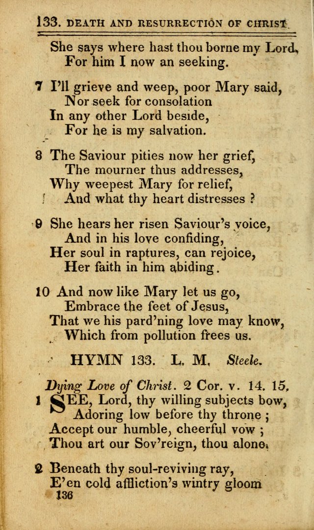 A Selection of Hymns: including a few originals, designed to aid the friends of  Zion in their private and social worship page 136