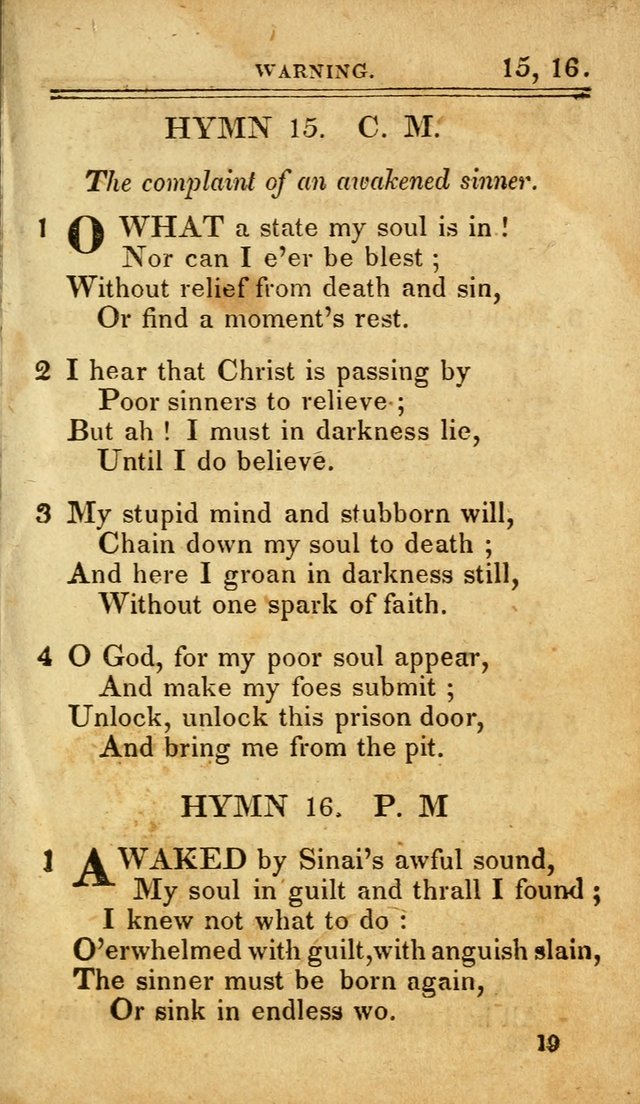 A Selection of Hymns: including a few originals, designed to aid the friends of  Zion in their private and social worship page 19