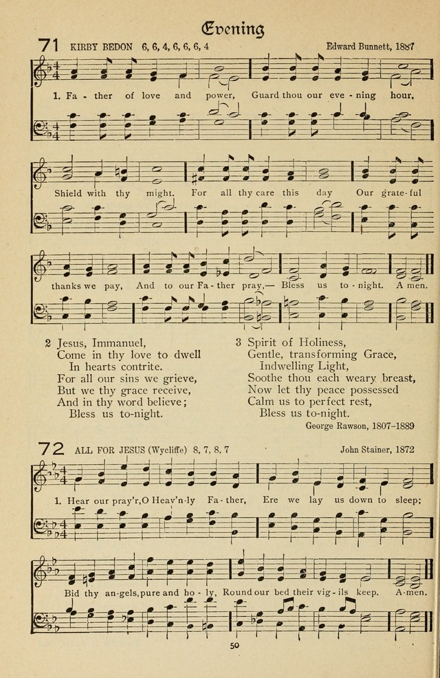 The Sanctuary Hymnal, published by Order of the General Conference of the United Brethren in Christ page 51