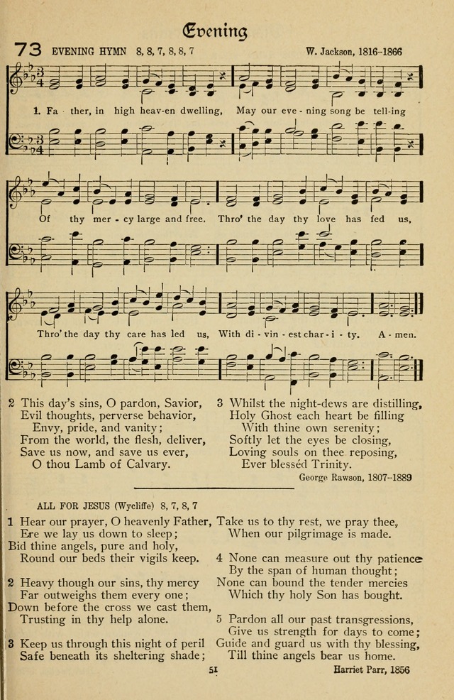 The Sanctuary Hymnal, published by Order of the General Conference of the United Brethren in Christ page 52