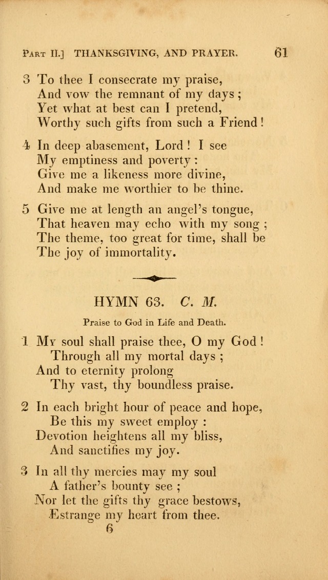 A Selection of Hymns and Psalms: for social and private worship (3rd ed. corr.) page 61