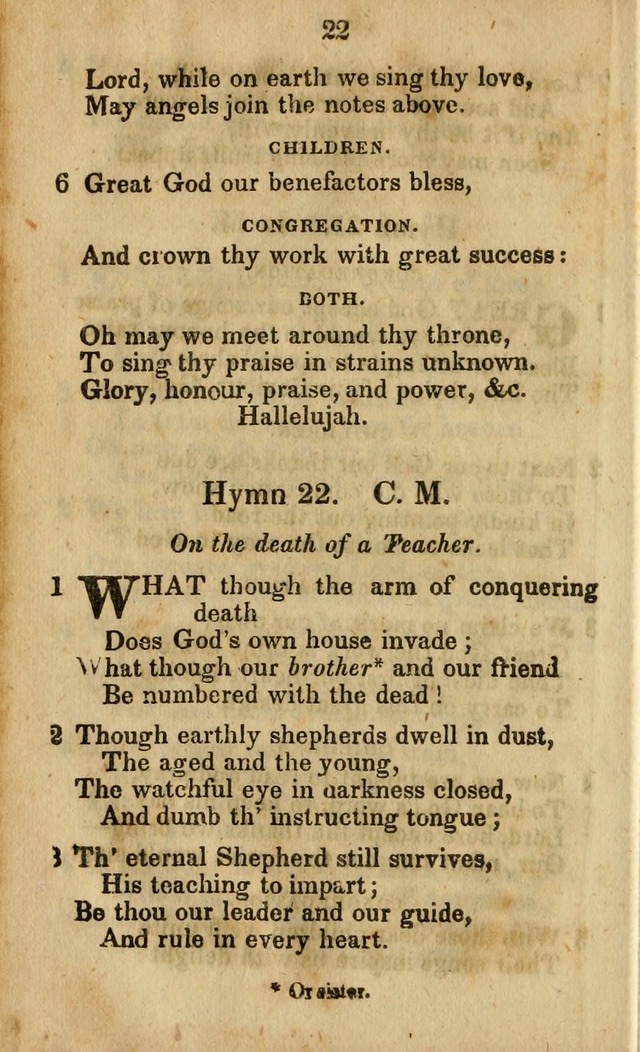 Selection of Hymns for the Sunday School Union of the Methodist Episcopal Church page 22