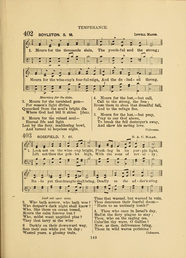 Sacred Hymns and Tunes: designed to be used by the Wesleyan Methodist Connection (or Church) of America page 149
