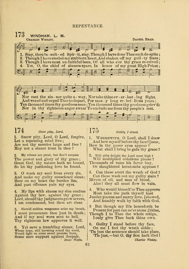 Sacred Hymns and Tunes: designed to be used by the Wesleyan Methodist Connection (or Church) of America page 61