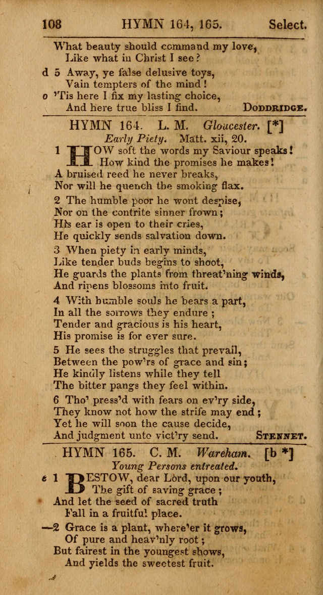 Select Hymns: the third part of Christian Psalmody; with directions for musical expression (Stereotype ed.) page 108