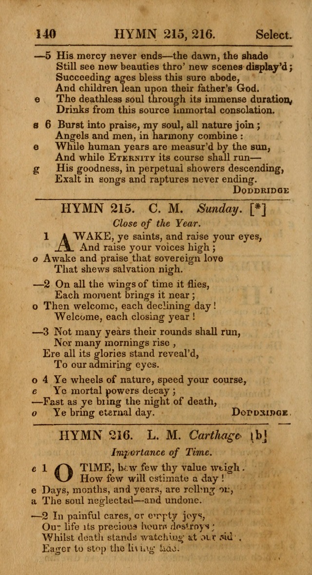 Select Hymns: the third part of Christian Psalmody; with directions for musical expression (Stereotype ed.) page 140