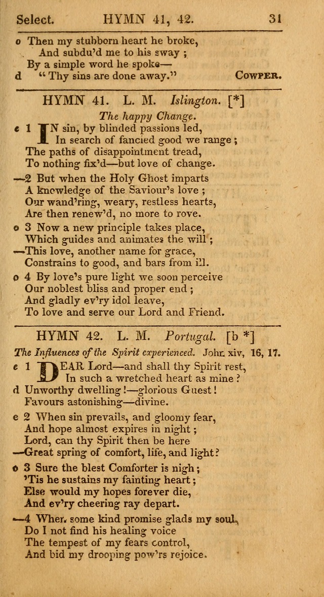 Select Hymns: the third part of Christian Psalmody; with directions for musical expression (Stereotype ed.) page 31