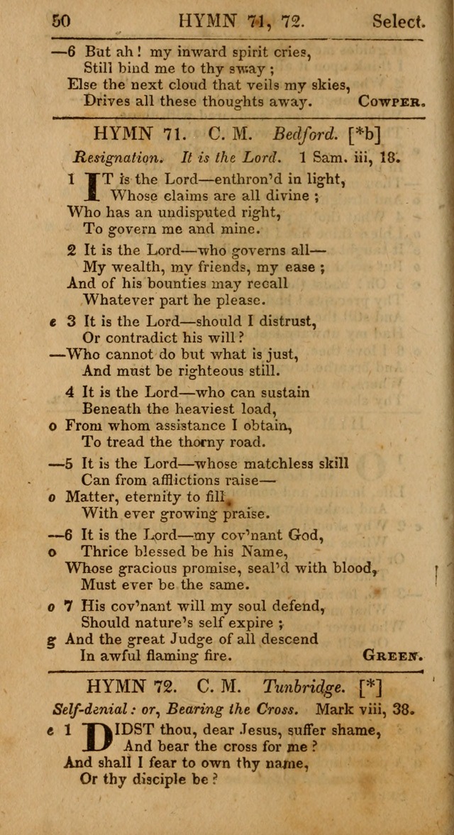 Select Hymns: the third part of Christian Psalmody; with directions for musical expression (Stereotype ed.) page 50