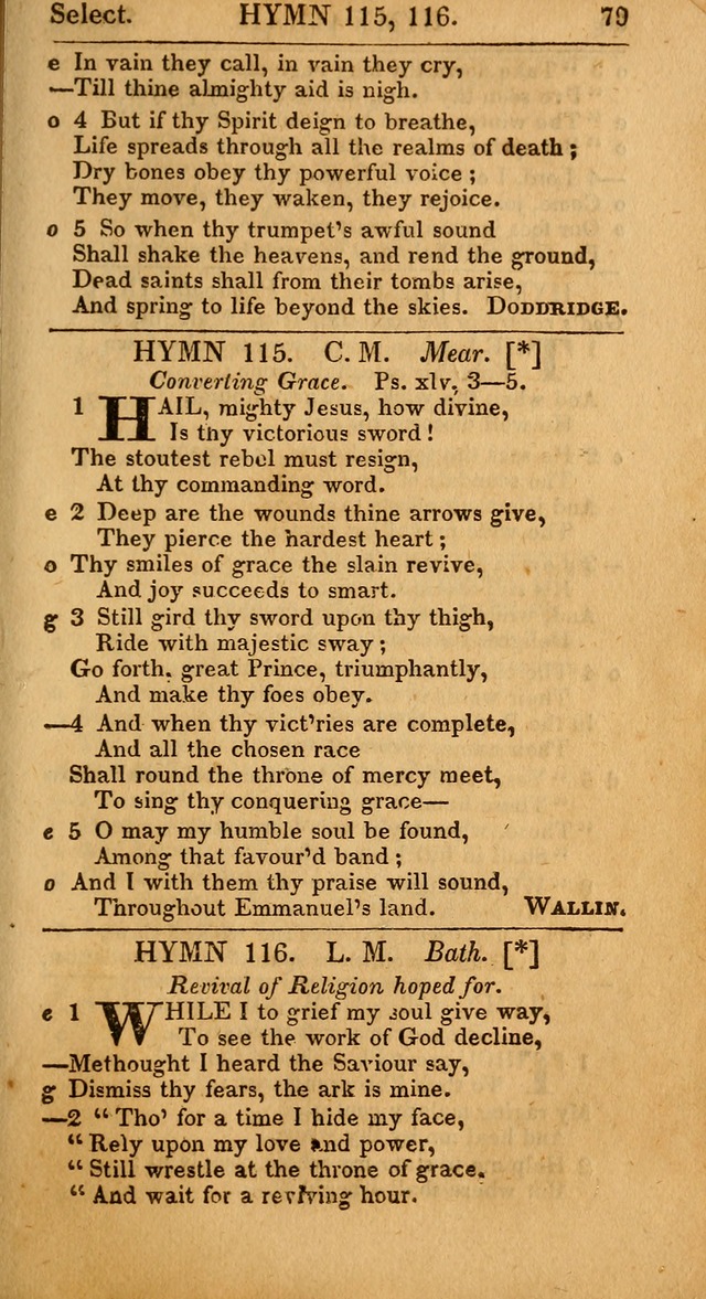 Select Hymns: the third part of Christian Psalmody; with directions for musical expression (Stereotype ed.) page 79